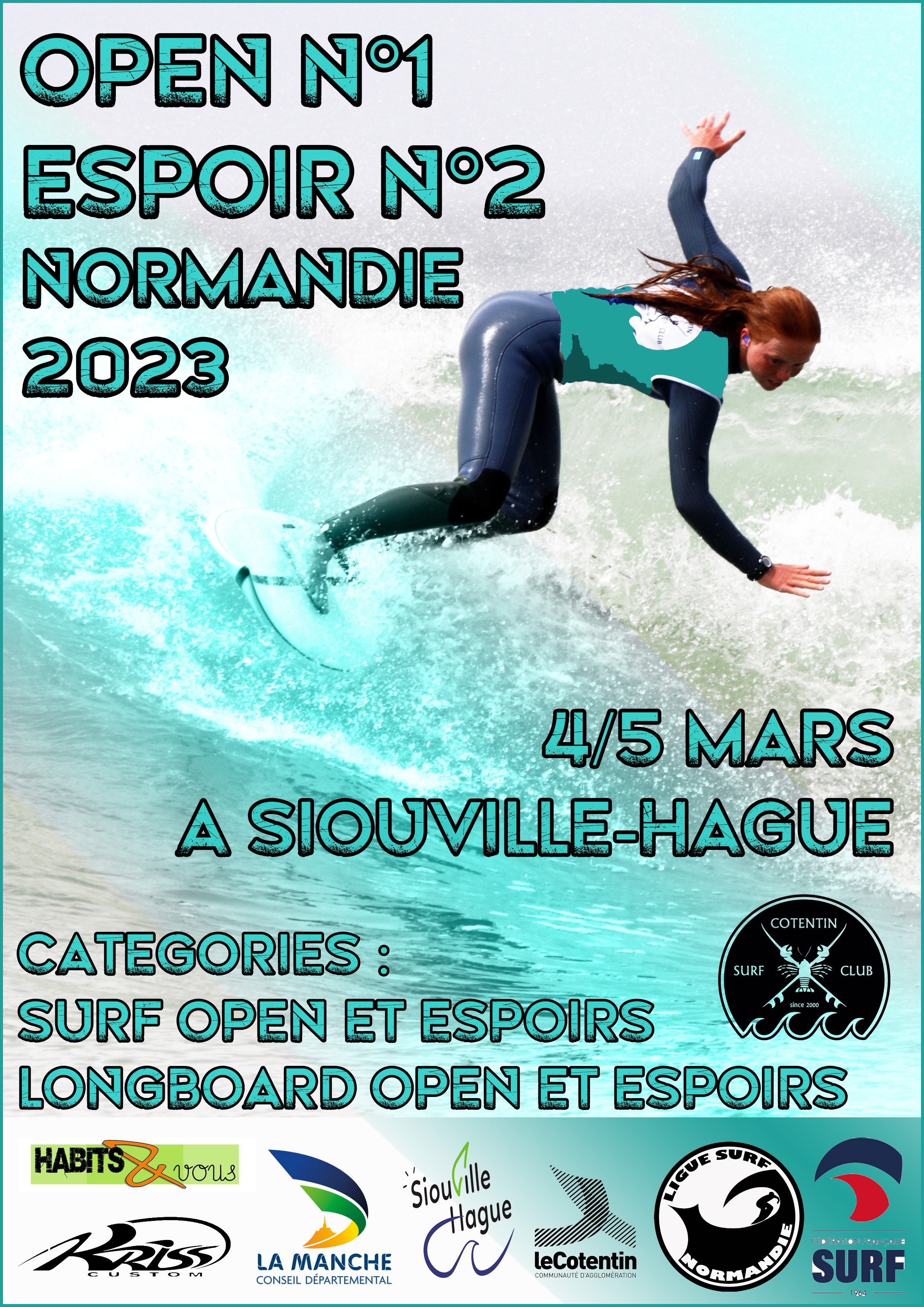 Prochaine compétition surf en Normandie