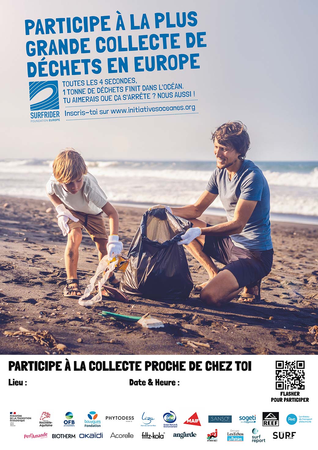 Collecte de déchets sur la plage de Siouville-Hague samedi 18 mars.