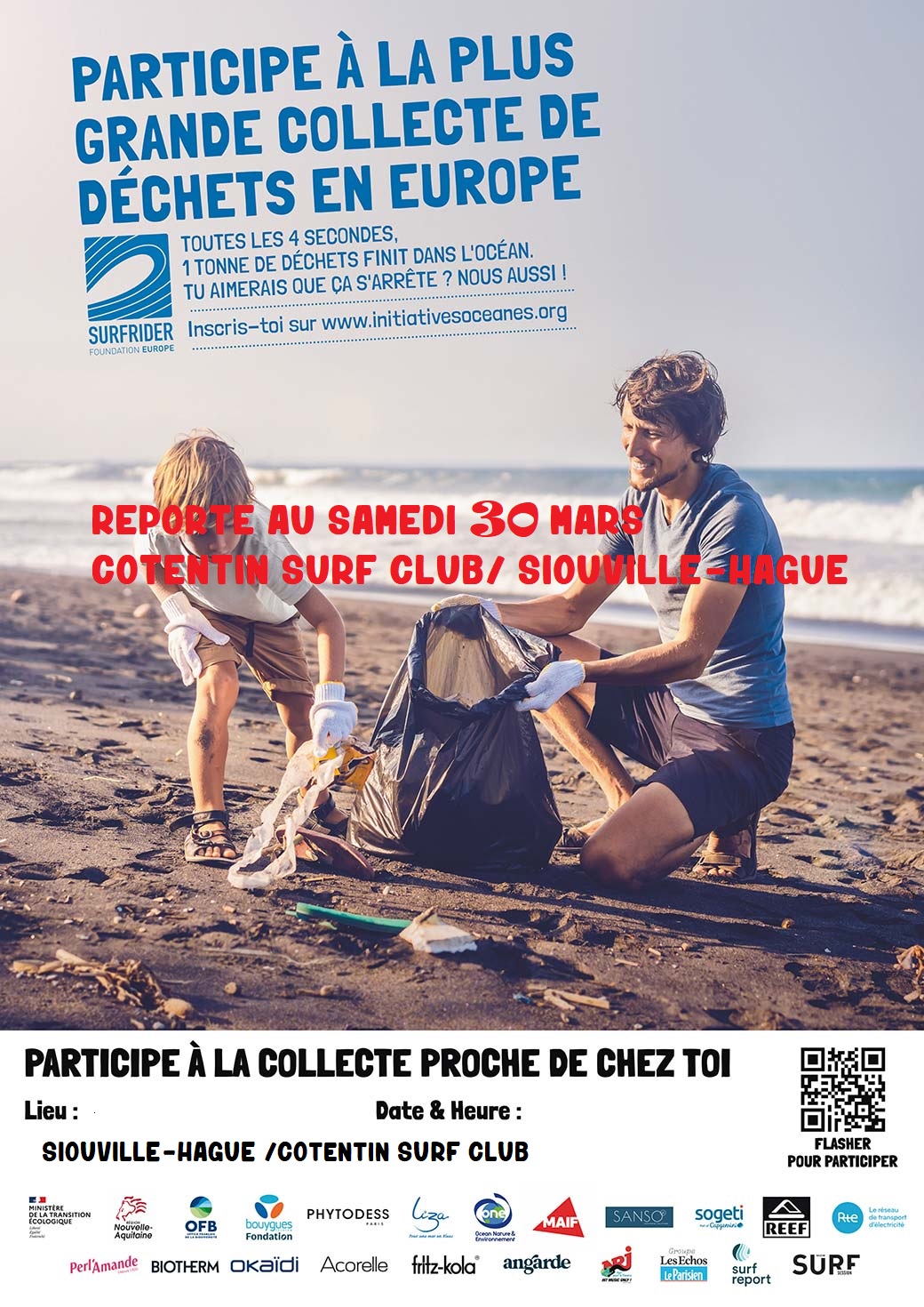 Initiatives Océances/Nettoyage de plage reportés au samedi 30 mars